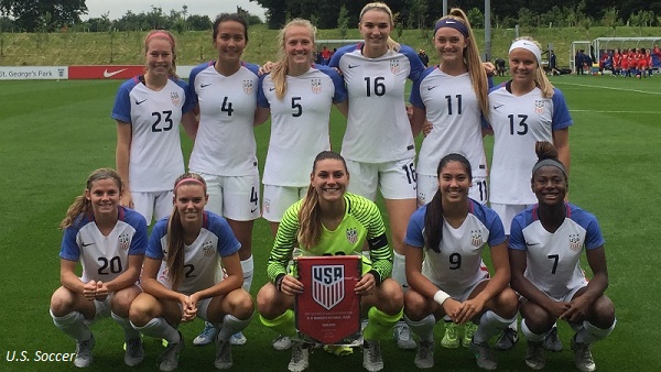 u18wnt-vs-england Strikers Logo